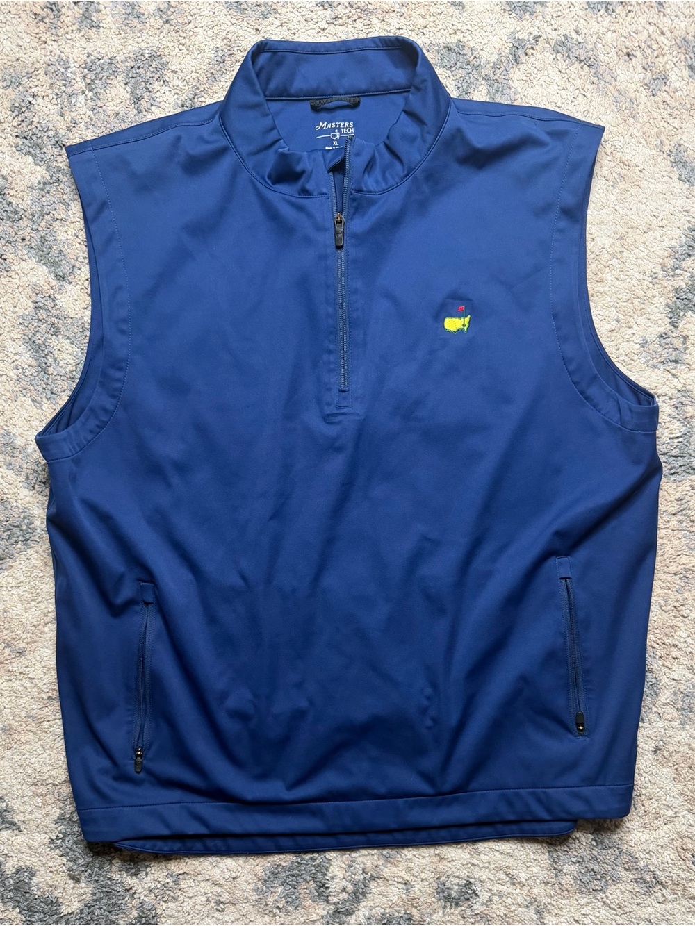 Men's Masters Navy Sleeveless Half-Zip Golf Vest